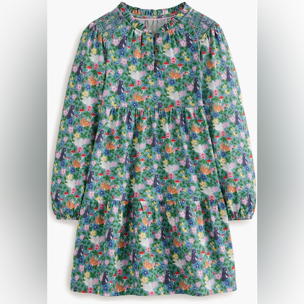 Mini Boden Bunny Print Tiered Dress, 2-3Y, worn once in brand new condition